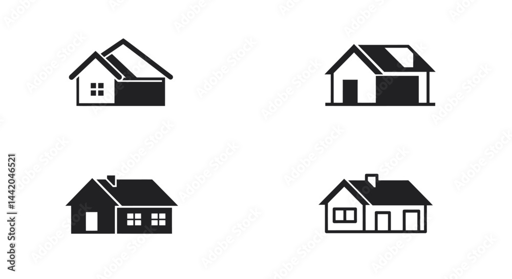 Fototapeta premium Four distinct house icons collage