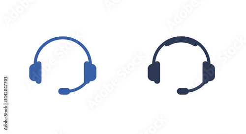 Two headsets blue and navy