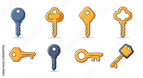 Whimsical Keys Collection Various Styles  Colors