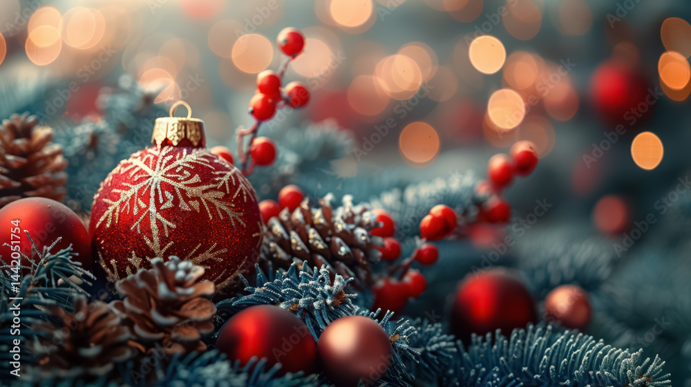 A festive arrangement of a Christmas tree