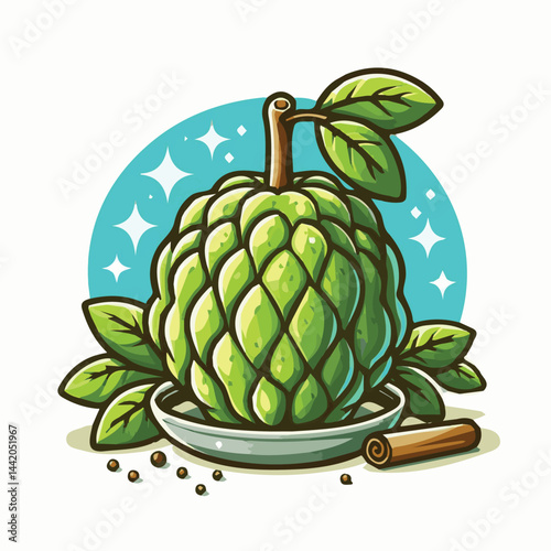 cherimoya, green, fruit, fresh, food, ripe, exotic, sweet, tropical, organic, custard, background, healthy, raw, annona, white, custard apple, delicious, tasty, isolated, dessert, seed, half, chirimoy