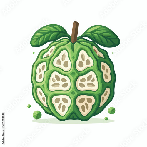cherimoya, green, fruit, fresh, food, ripe, exotic, sweet, tropical, organic, custard, background, healthy, raw, annona, white, custard apple, delicious, tasty, isolated, dessert, seed, half, chirimoy
