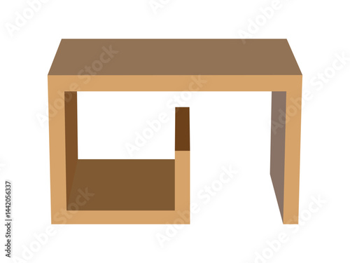 Minimalist wooden side table with open storage space and modern design