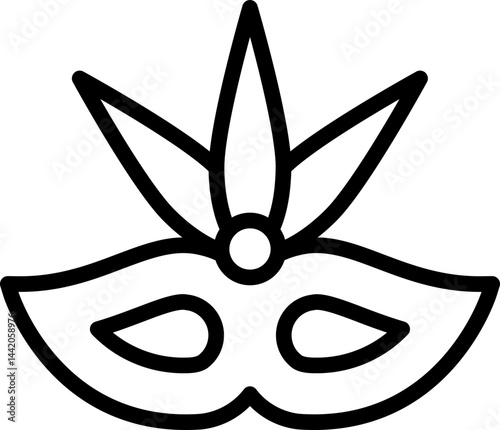 Carnival Mask Icon Vector Illustration