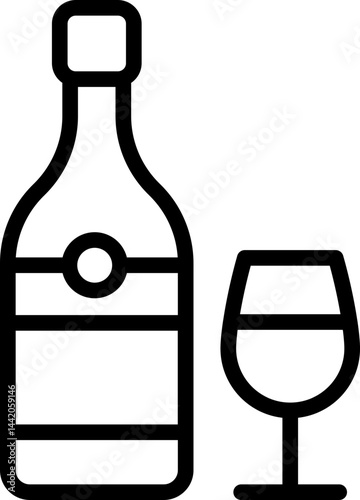 Wine Bottle Icon Vector Illustration