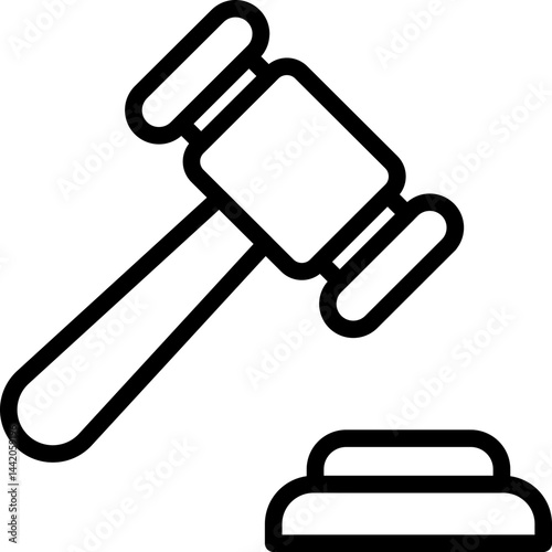 Gavel Celebration Icon Vector Illustration