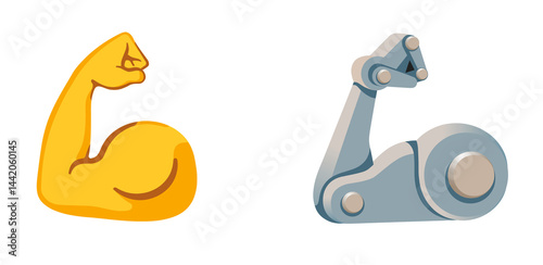 Cyborg Arm and Human Arm