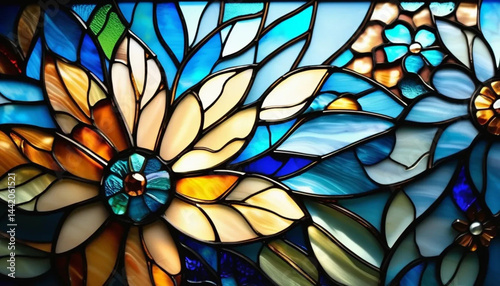 Obraz na płótnie Blue stained glass as a background. w salonie