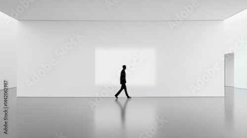 Obraz na płótnie Colorful silhouette pf person standing in monochrome crowd of different people,surreal unique and different concept,loneliness in society,shadow,freedom,Love,be yourself,Stand out from the crowd. w salonie