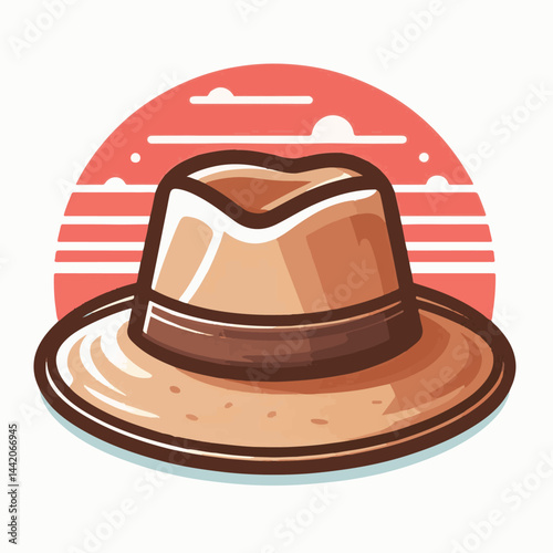 hat, fedora, fashion, design, isolated, object, accessory, retro, vintage, cap, wear, classic, white, head, style, clothing, old, illustration, vector, felt, icon, graphic, brim, element, costume, bla