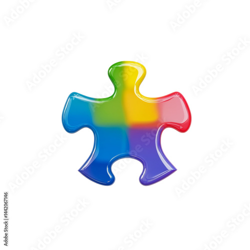 Puzzle Piece Isolated on Transparent  Isolated on transparent background