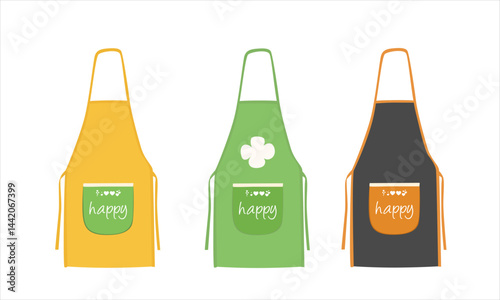 Apron vector illustration in cartoon style. Kitchen apron clipart. House cleaning tool, cleaning supplies flat vector isolated on white background.
