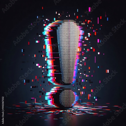 Corrupted Glitch Alert Icon photo