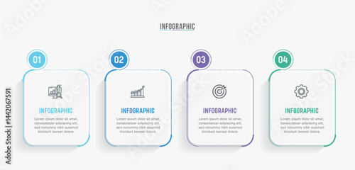 Timeline infographic template design. 3-4-5 options or steps business infographic template design. Can be used for process diagram, presentations, workflow layout, flow chart, steps, banner.