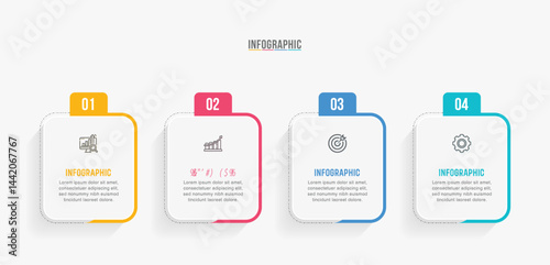 Timeline infographic template design. 3-4-5 options or steps business infographic template design. Can be used for process diagram, presentations, workflow layout, flow chart, steps, banner.