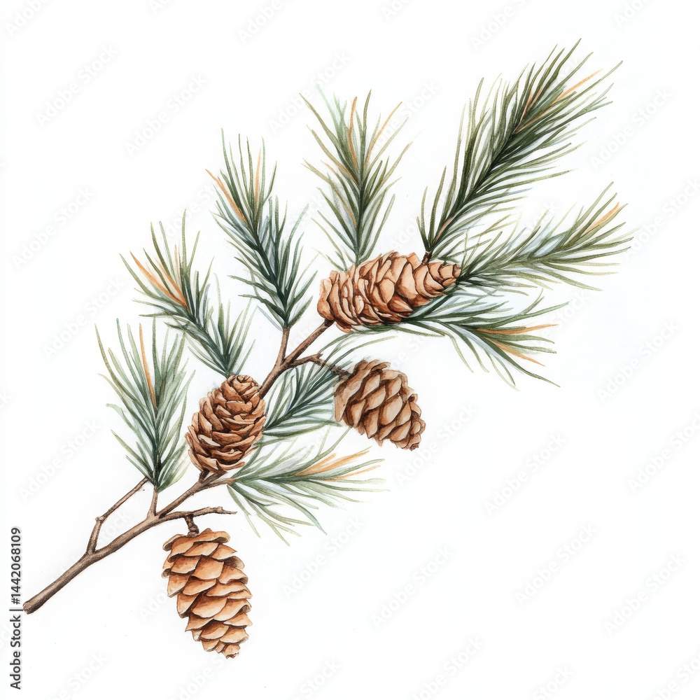 Fototapeta premium Pinecone branch looks delicate, naturally beautiful, and serene