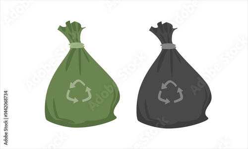 Trash bag vector illustration in cartoon style. Rubbish, garbage bag. Cleaning supplies flat vector isolated on white background.