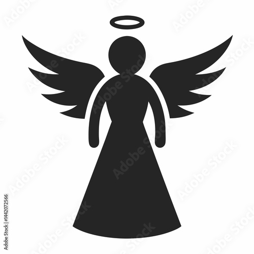 Angel icon vector silhouette illustration isolated on white background