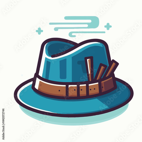 hat, fedora, fashion, design, isolated, object, accessory, retro, vintage, cap, wear, classic, white, head, style, clothing, old, illustration, vector, felt, icon, graphic, brim, element, costume, bla
