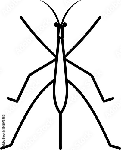 Stick Insect icon line art  vector on transparent background