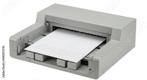 Isolated Dot Matrix Printer Printing Paper Sheet