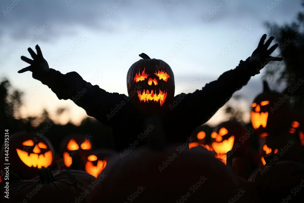 Fototapeta premium Halloween pumpkin carving