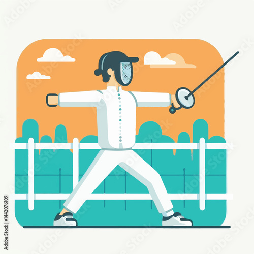 fencing, background, athlete, competition, sport, sword, isolated, active, attack, training, combat, duel, dynamic, mask, fencer, activity, fight, healthy, thrust, athletic, white, motion, equipment, 