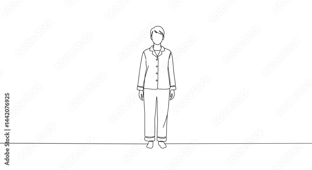 Simple outline of a person standing in a minimalistic style