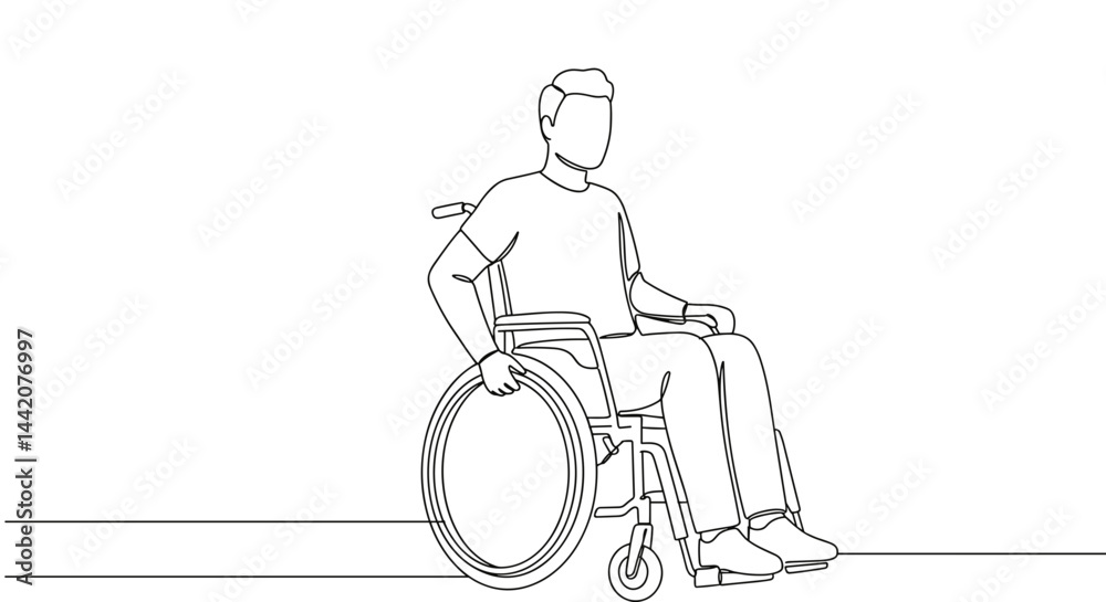 Person in a wheelchair navigating on a smooth surface