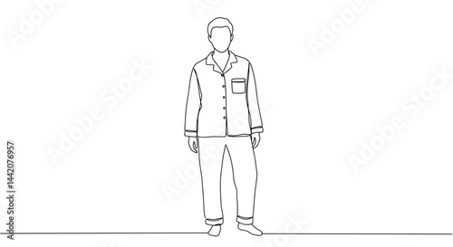 Obraz na płótnie Stylish man in pajamas standing against a blank background w salonie