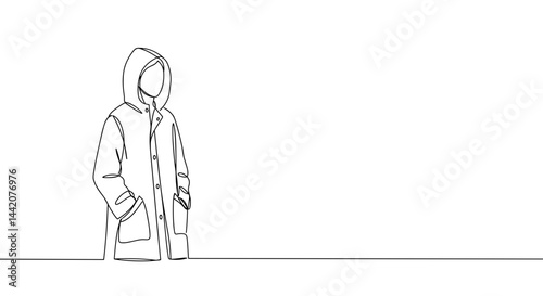Obraz na płótnie Minimalist character wearing a coat standing against a blank background w salonie
