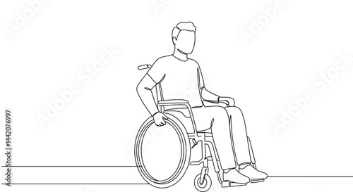 Obraz na płótnie Person in a wheelchair navigating on a smooth surface w salonie