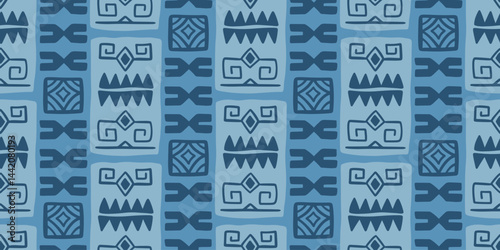 Polynesian Hawaiian Tapa Ethnic Seamless Pattern