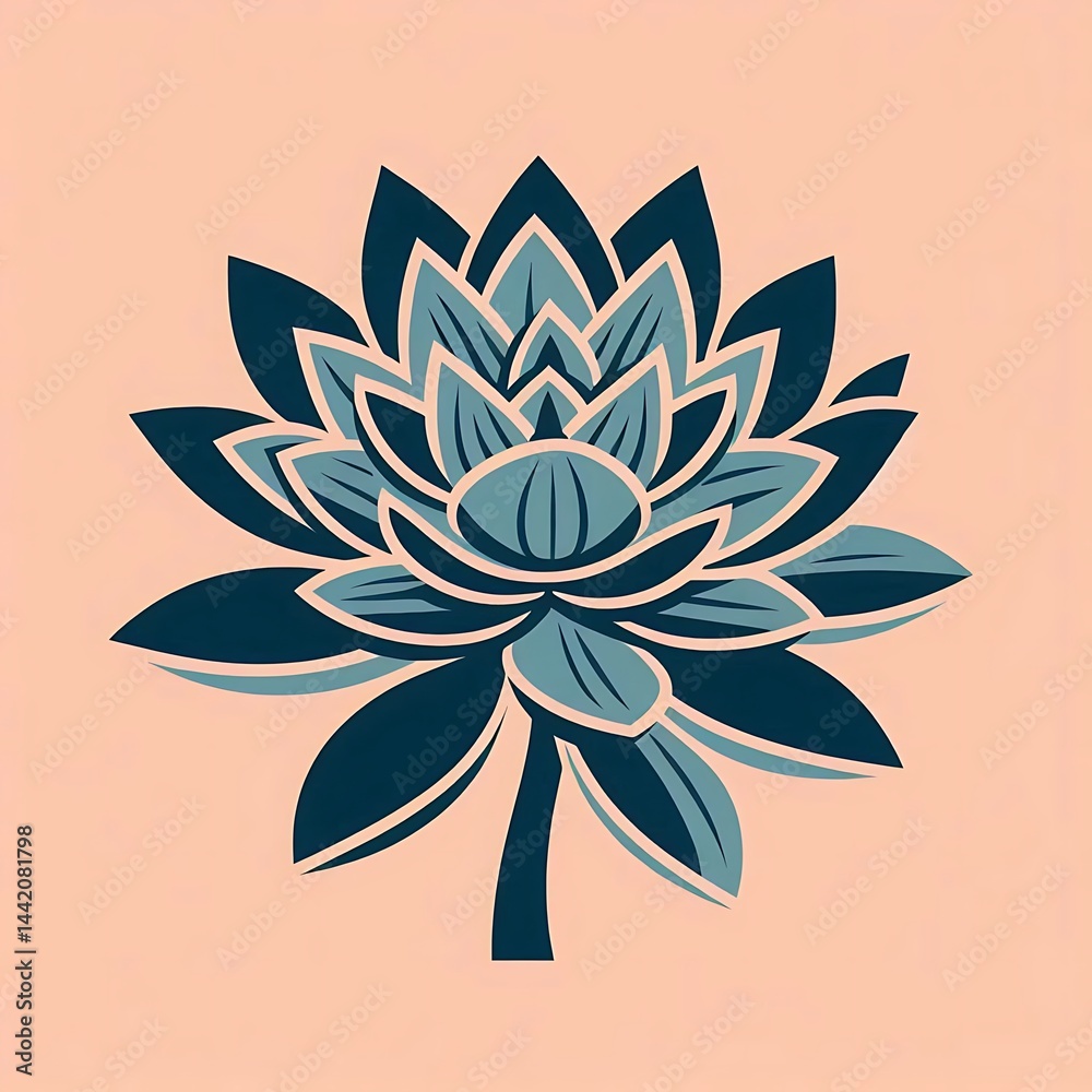 Minimalist Succulent Plant in Vector Art Minimalist Succulent Plant in Vector Art