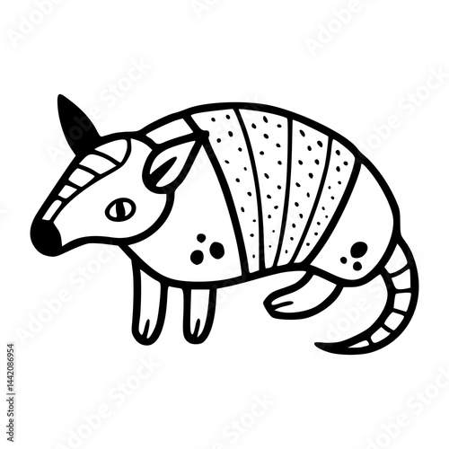 simple armadillo outline drawing