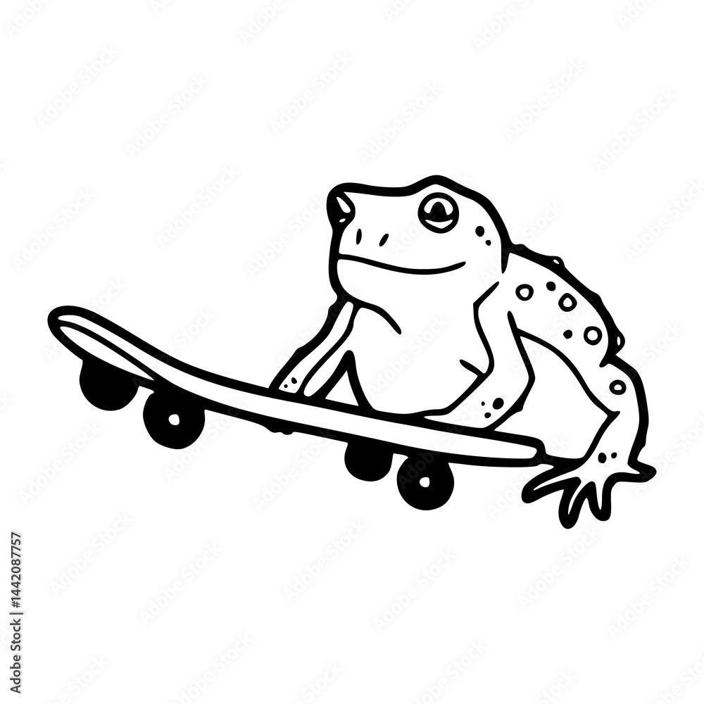 rad frog skater artwork