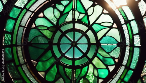 Obraz na płótnie Green stained glass as a background. w salonie