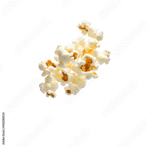 Freshly Popped Popcorn Isolated on White  for Snack Lovers Isolated on transparent background