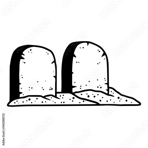 graveyard headstones vector