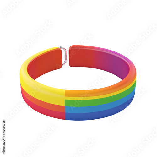Rainbow Bracelet Symbolizing Love and Acceptance in Fashion Isolated on transparent background