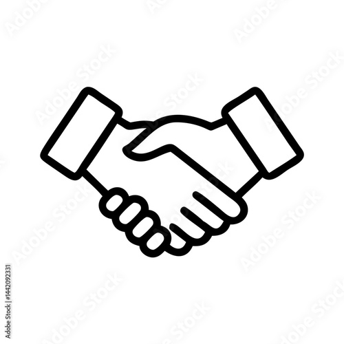 Handshake Symbolizing Agreement and Partnership   icon  transparent background