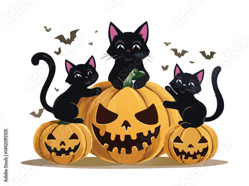 Playful Cat Dressed As Witch
