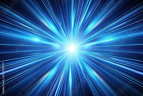 Abstract Blue Light Lines Digital Art Background with Copy Space
