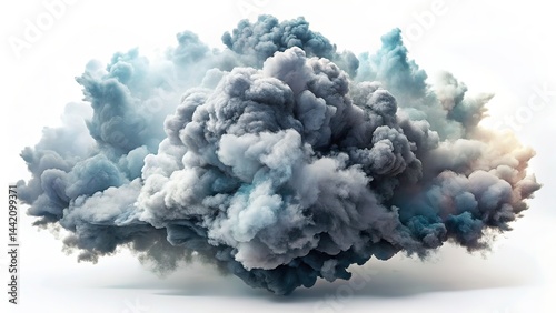 Abstract Grey White Watercolor Cloud Background - Rule of Thirds