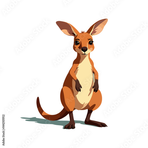 Cute kangaroo vector graphic and illustration