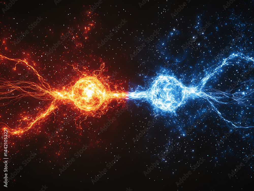 Fototapeta premium magnetic attraction: visible lines of relational force