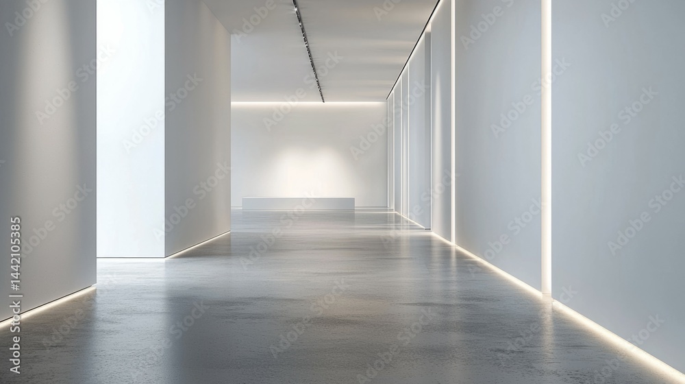 Modern Minimalist Interior with Bright Lighting and Clean Lines Modern Minimalist Interior with Bright Lighting and Clean Lines