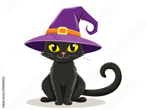 Purple Hat Cat Halloween Design