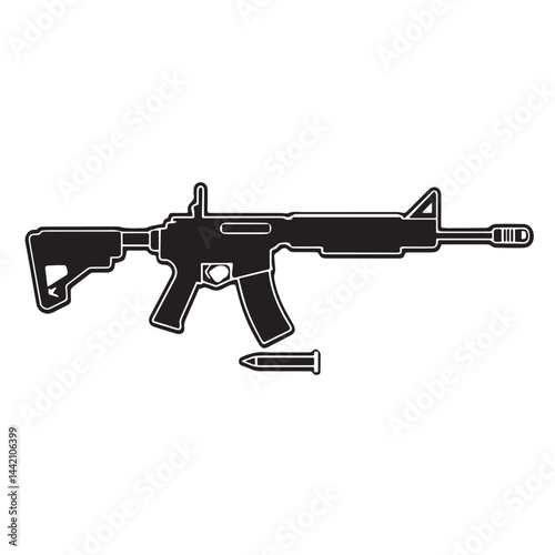 assault rifle vector illustration AR-15