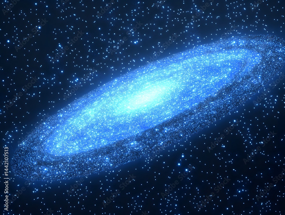 Obraz premium Stunning Blue Spiral Galaxy in Deep Space Nebula
